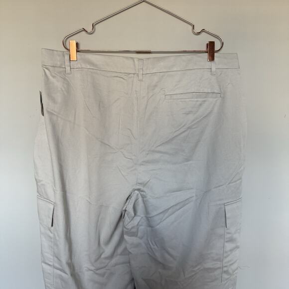 Old Navy Women Pants XL Khaki High Rise Taylor Straight Trousers Minimalist NEW - Picture 7 of 9
